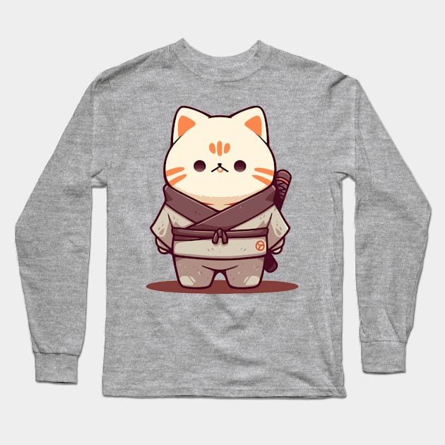 Samurai cat Long Sleeve T-Shirt by JORDYGRAPH